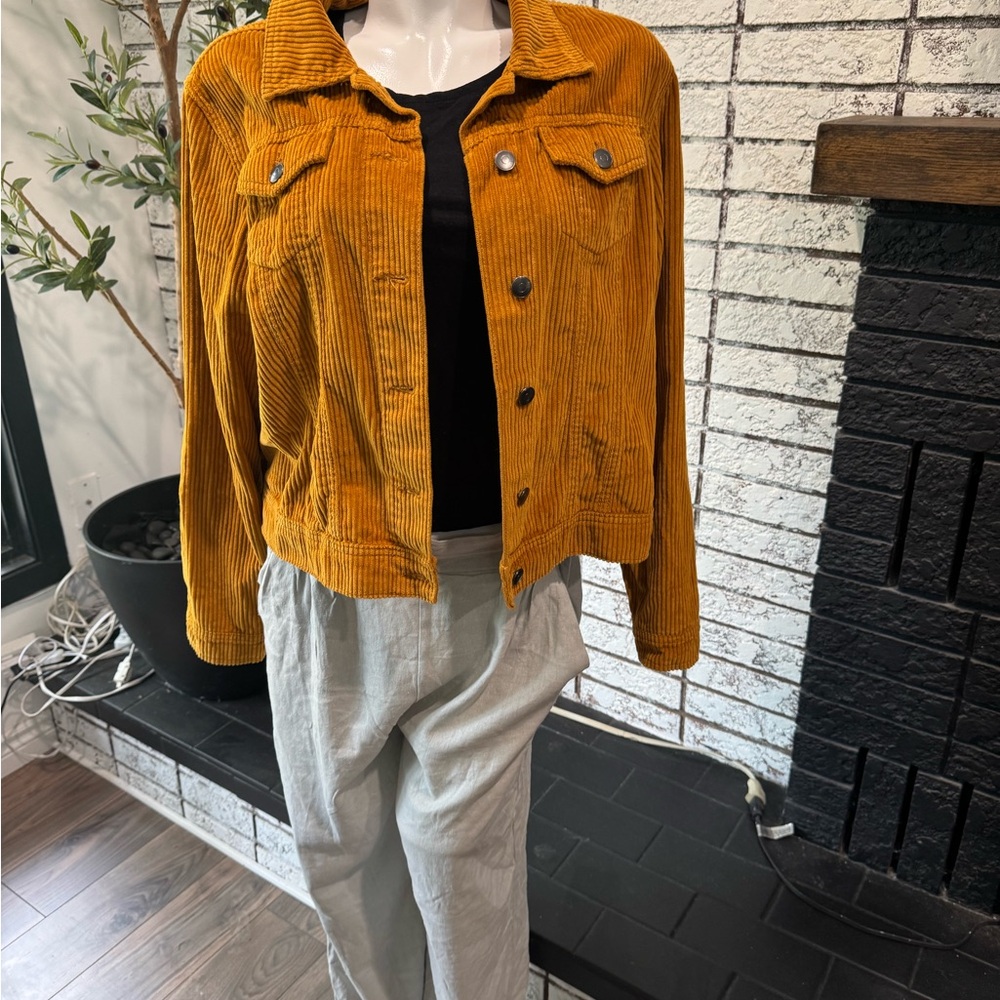 Per Se Mustard Corduroy Jean Jacket